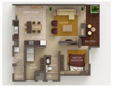 One 10 Apartments - 1 Bedroom Apartments